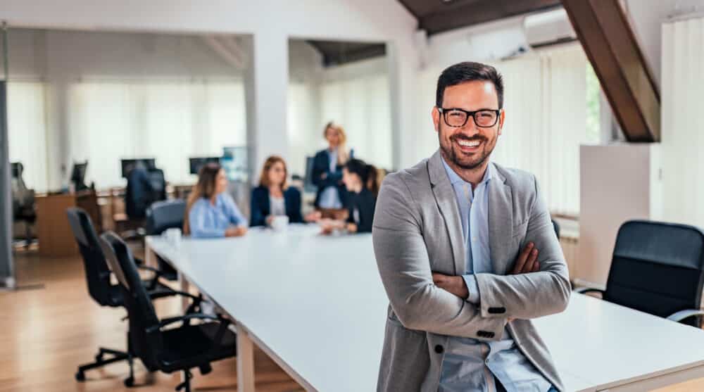 CEO in meeting room
