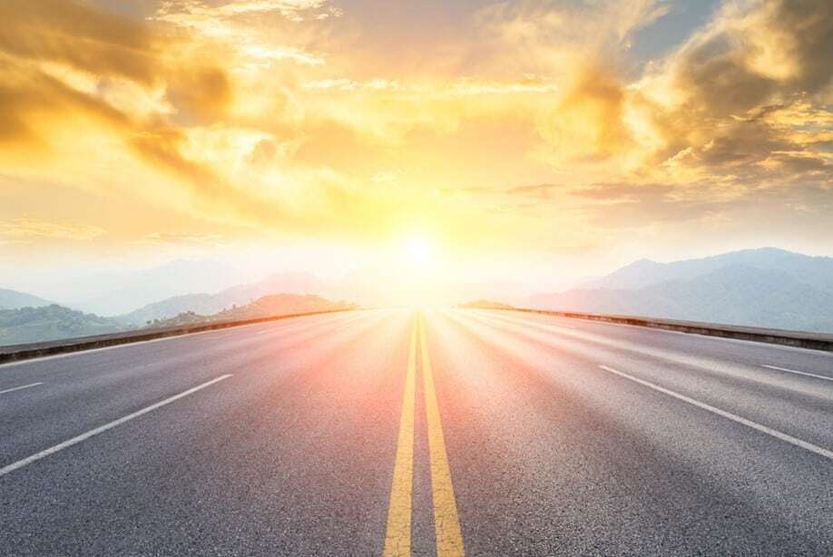 Highway with a Sunset
